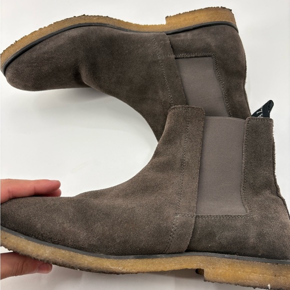 ALLSAINTS Taupe Suede Chelsea Boots western cowboy festival Shoes Men's Size 9 - Picture 5 of 14